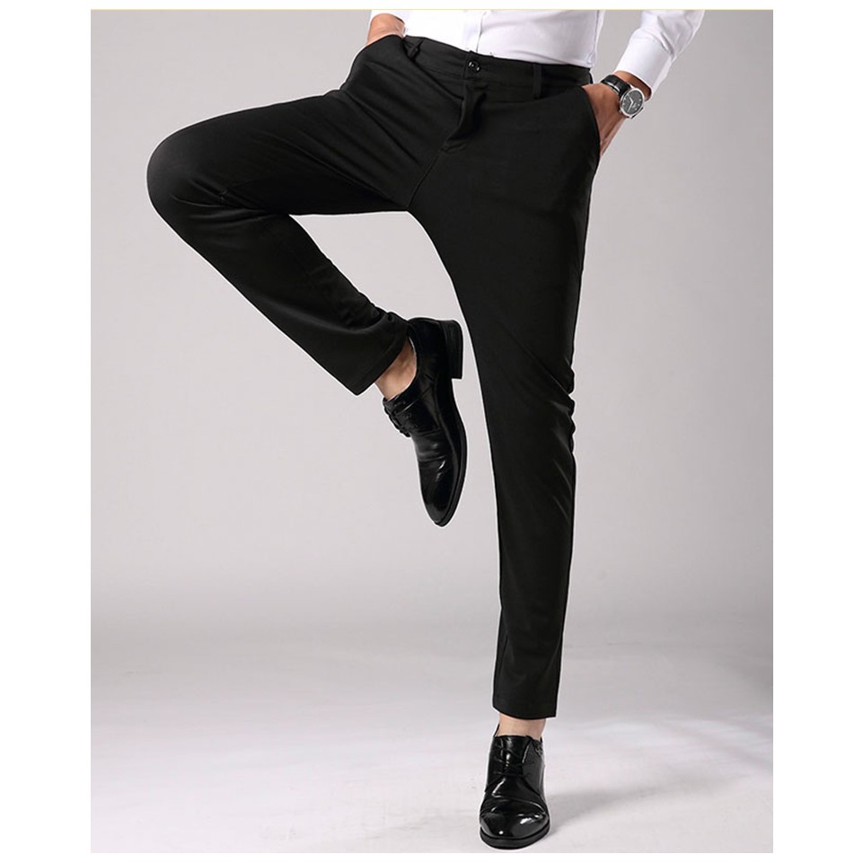 CELANA FORMAL / CELANA KERJA / CELANA KANTOR PRIA SLIMFIT HITAM HIGH TWIST ORIGINAL NIKAYU