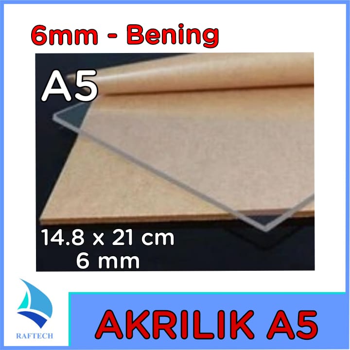 Akrilik A5 Lembaran 6mm Acrylic 6 mm Bening Transparan Marga Cipta