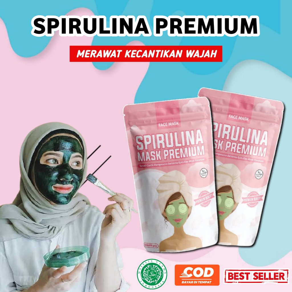 Spirulina Terlaris Masker Wajah Spirulina Mask Premium Masker Ori Bersegel Hilangkan Jerawat Ampuh