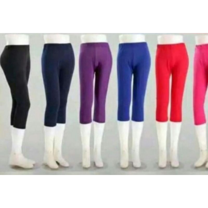 LEGGING pendek 7/8 stdr&amp;jumbo spandek licin adem lembut elastis &amp; TEBAL