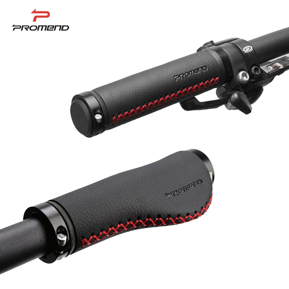 BISA COD PROMEND Grip Gagang Sepeda Handlebar Fiber leather - GR50 - Black/Red