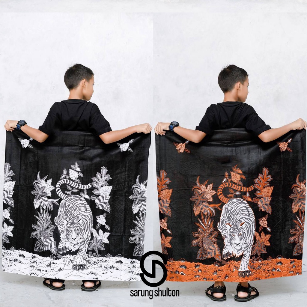 Sarung Anak Motif Macan/Harimau Putih Sarung SD SMP Sarung Anak Laki Laki Instan Sarung Tanggung