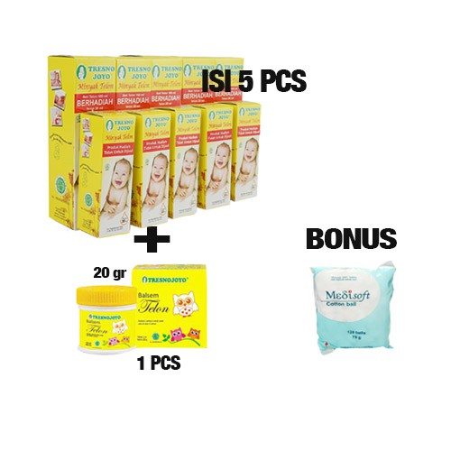 MINYAK TELON TRESNOJOYO PAKET HEMAT 5PCS MINYAK TELON 100ML + 1PCS BALSEM 20GR + 1PCS MEDISOFT