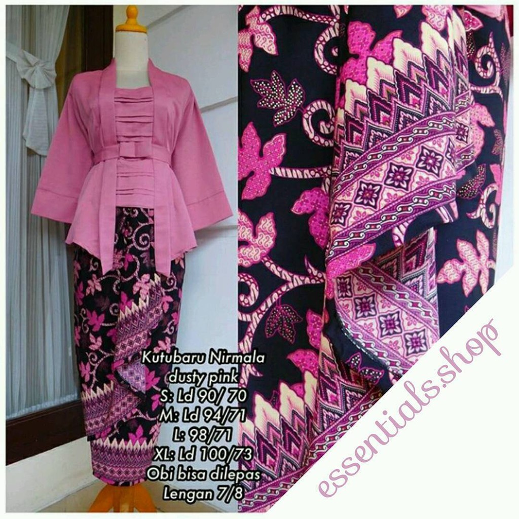 Kebaya Modern Setelan Kutu Baru Dusty Pink