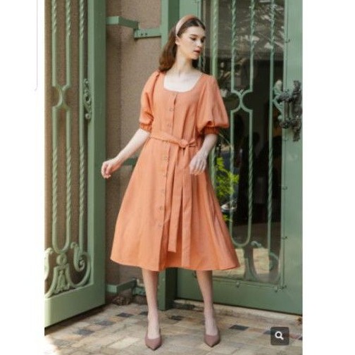 Maven April Dress in Tangerine
