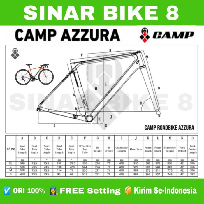 Sepeda Balap Roadbike ELEMENT CAMP AZZURA 700C Carbon 2 x 11 Speed