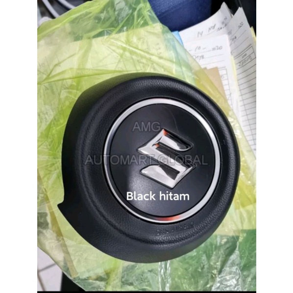 cover airbag suzuki all new ertiga original black/cream berikut logo