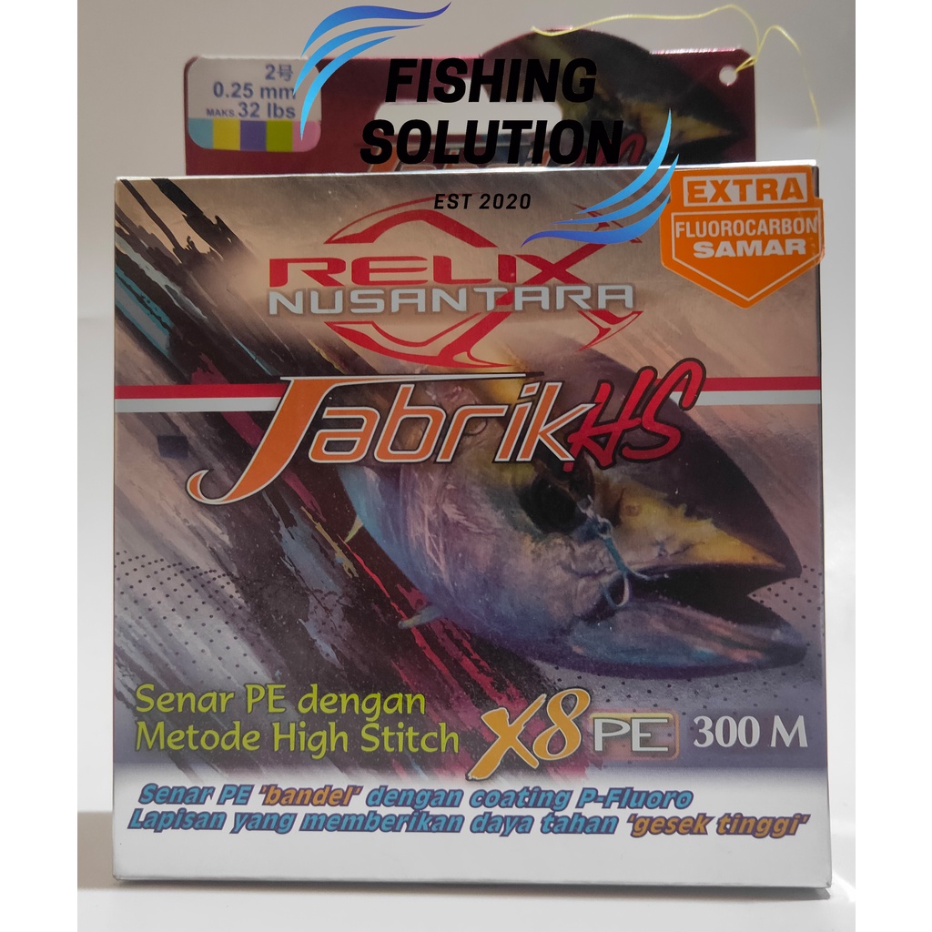 Senar Pancing PE Relix Nusantara Jabrik HS x 8 PE Multicolour 300 M