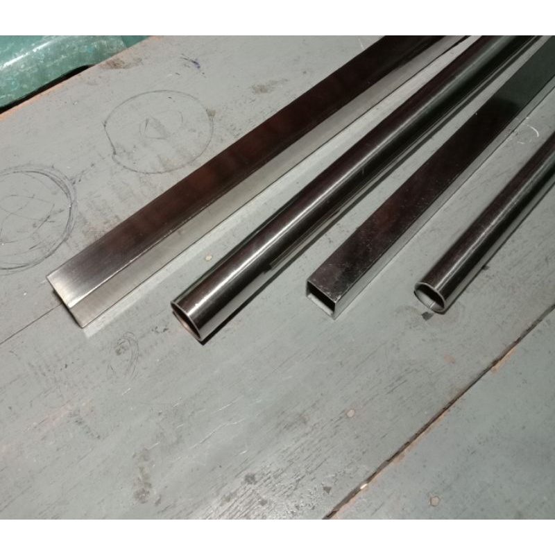 pipa setainlis pipa stenlis HARGA per 10CM pipa bulat ¾ pipa bulat 1 inch, pipa kotak 20x20