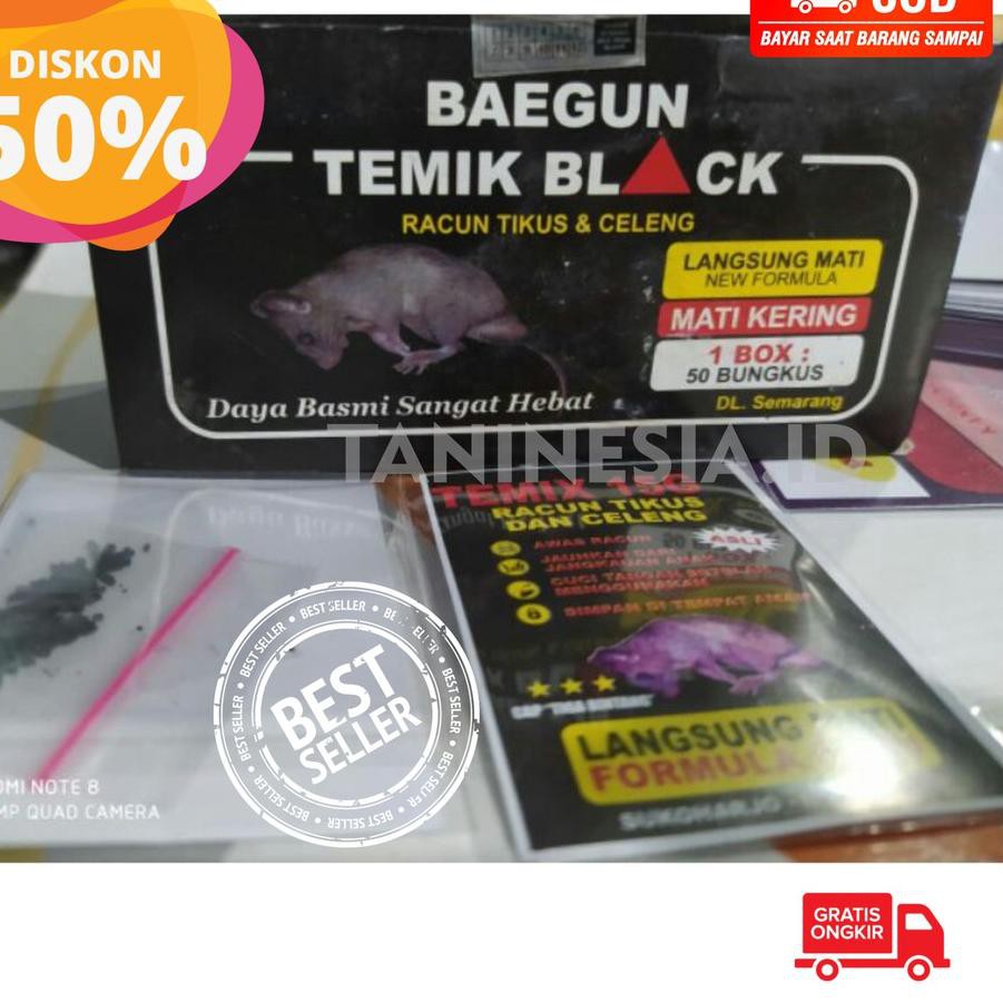 [Terlaris Today] RACUN TIKUS & BABI HUTAN TEMIX BLACK TERBUKTI AMPUH OBAT TIKUS RACUN MONYET (isi 50