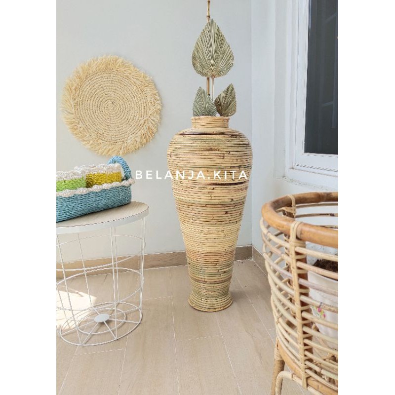 guci rotan HITS / vas rotan/ guci rotan wortel