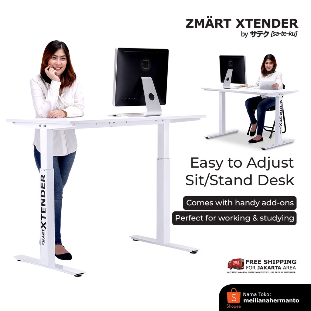 Meja Kerja / Meja Besar Lebar Adjustable Tinggi BUKAN IKEA SKARSTA 120x70cm