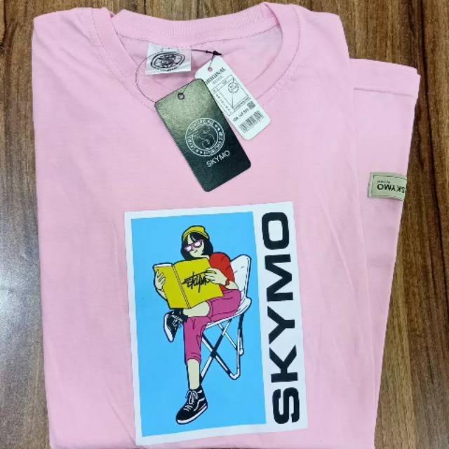 KAOS DISTRO SKYMO PINK BABY ORIGINAL BAJU MURAH DROPSHIP RESELLER KAPS MURAH KAOS POLOS