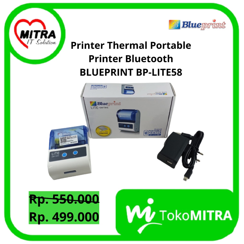 Printer Thermal Portable / Printer Bluetooth BLUEPRINT BP-LITE58