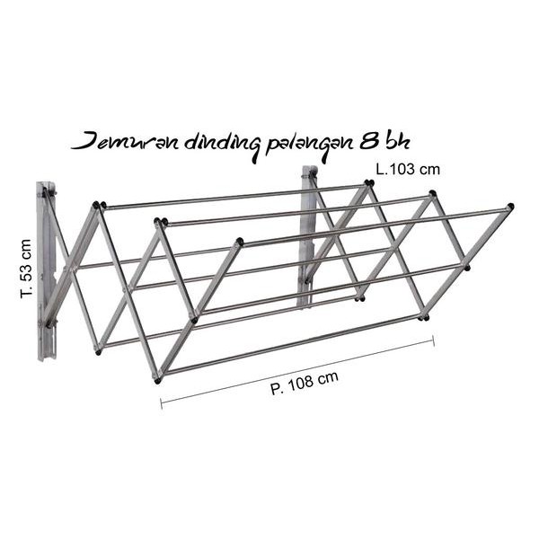 Jemuran Dinding Aluminium Besar Costa