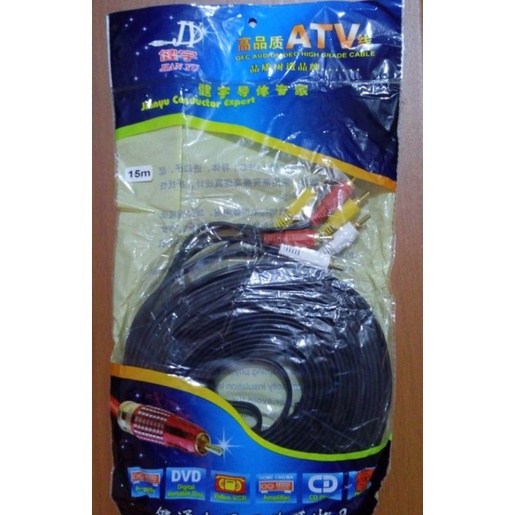 KABEL RCA 3 TO RCA 3 PANJANG 15 METER / KABEL AV 15M / KABEL VIDEO