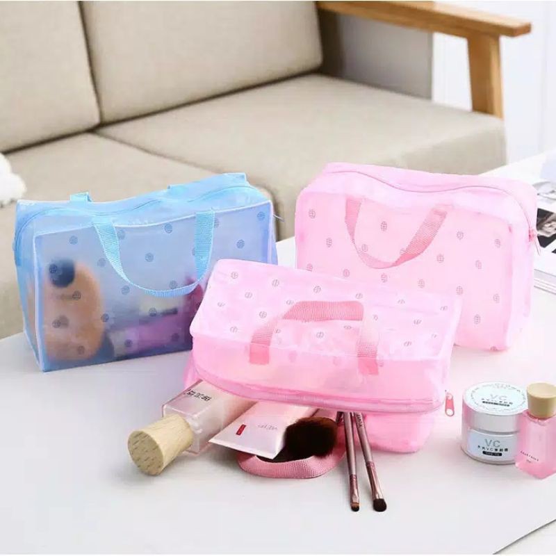 TasTransparan Anti Air Waterproof Cosmetic Pouch Dompet Kosmetik