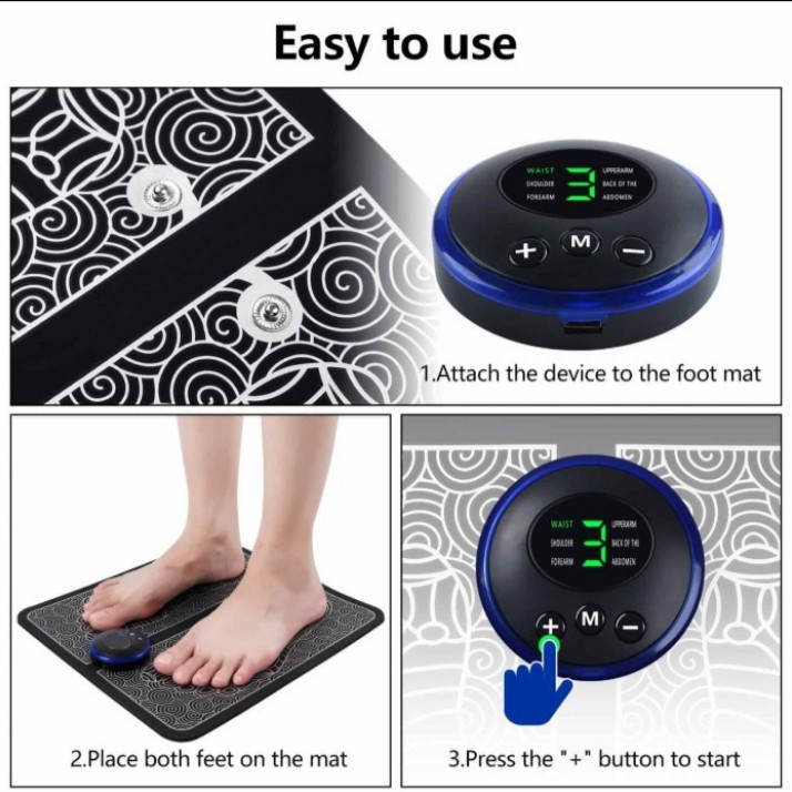 EMS Alat Pijat kaki - Pemijat Kaki Elektrik USB Rechargeable Pulse EMS Mat pad