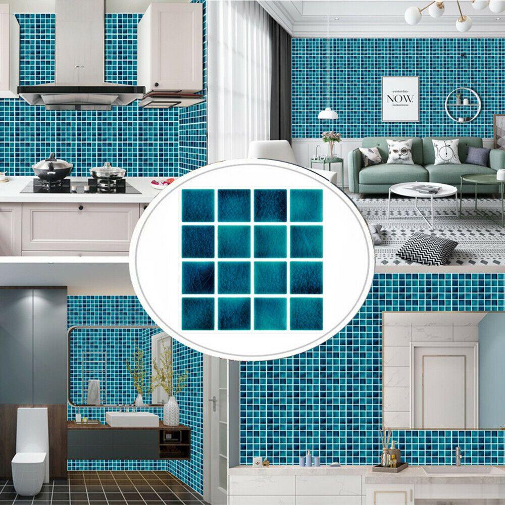 Populer 10Pcs Stiker Dinding Lantai Dapur Perekat Diri Tahan Air Removable Tile Stickers