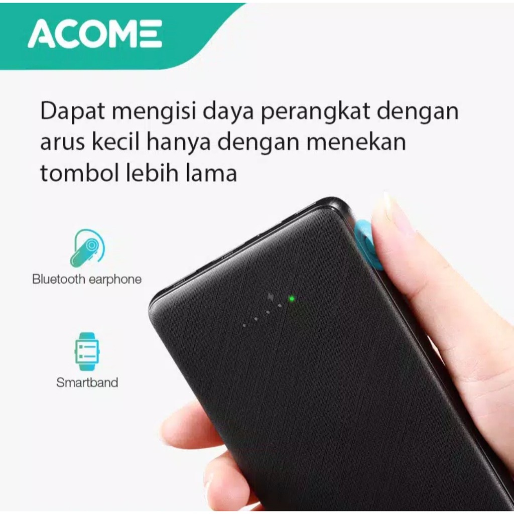 KHANZAACC ACOME AP104 POWERBANK 10000mAh 2 Input 3 Output Fast Charging PD QC3.0