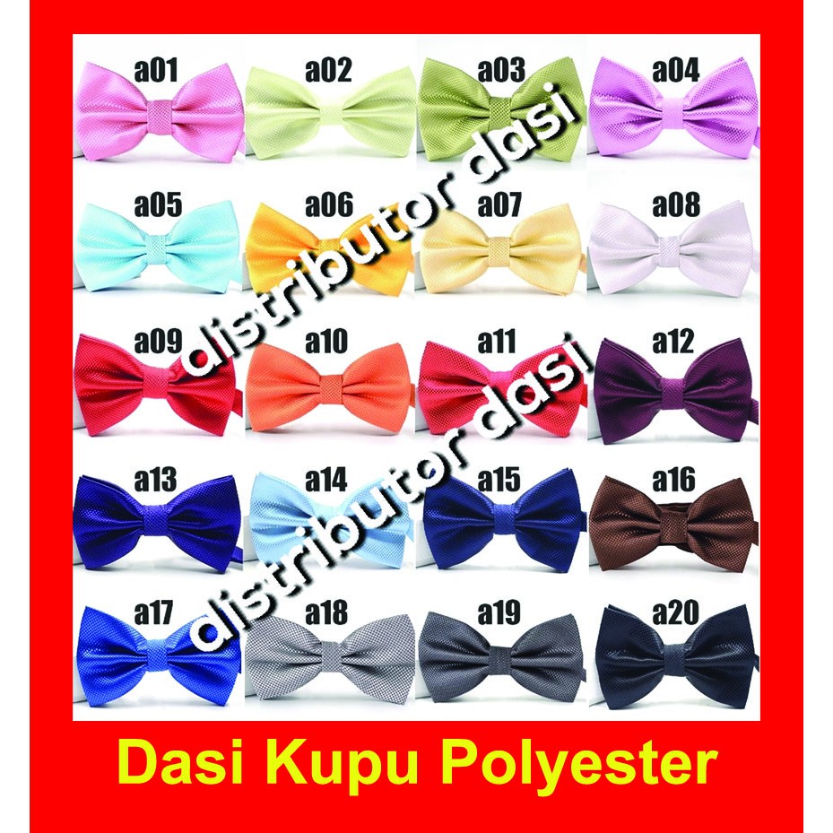 Distributor dasi kupu polyester premium tekstur bintik