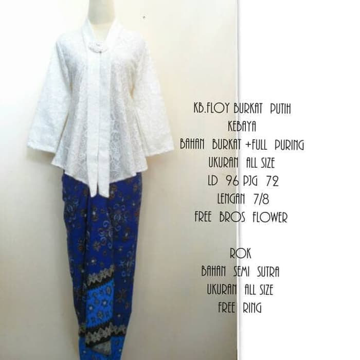 KEBAYA MODERN FLOY BURKAT PUTIH