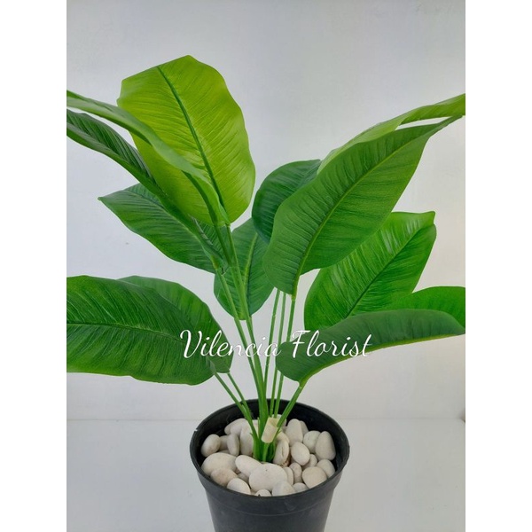 Daun pisang palsu latex artificial plastik dekorasi