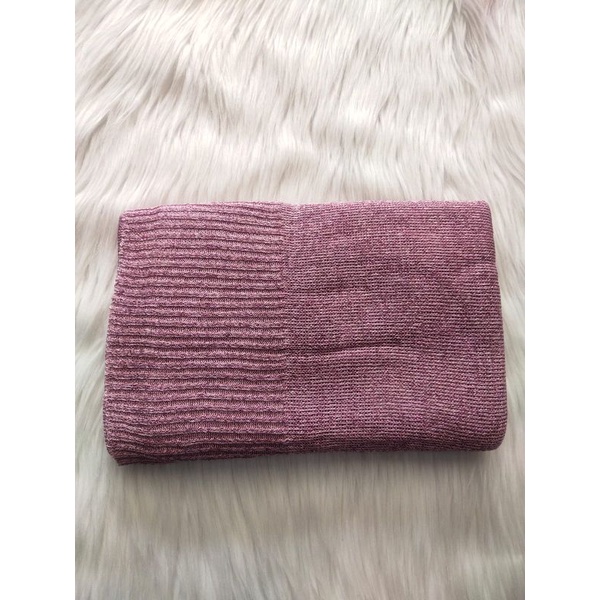 PASMINA RAJUT GLITTER PREMIUM/ PASHMINA RAJUT GLITTER/ HIJAB RAJUT GLITTER/ cocok tuk pengantin dan acara formal-SALEM/DUSTY PINK