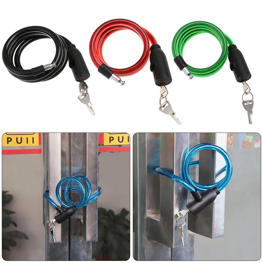 R-FLOWER Kunci Sepeda Rantai Baja Spiral Cable Portable Cycling Steel Dengan 2kunci