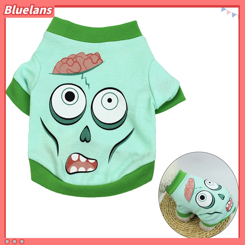 Kaos T-shirt Motif Print Otak Monster Halloween Untuk Anjing Peliharaan