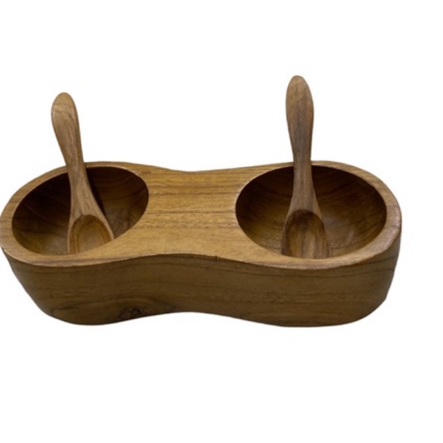 Wooden Spice Bowl with Scoop / Tempat Bumbu