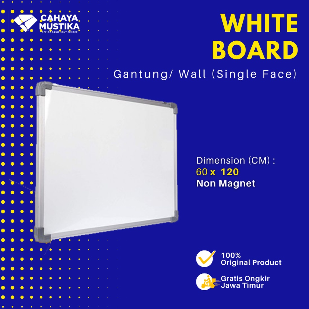 

Jual Papan Tulis Di Malang Whiteboard GH Gantung Non Magnet Uk 60x120cm