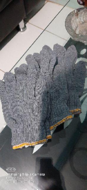 Sarung Tangan Tukang / Kebun / Sarung Tangan Kain Benang Rajut Abu-abu