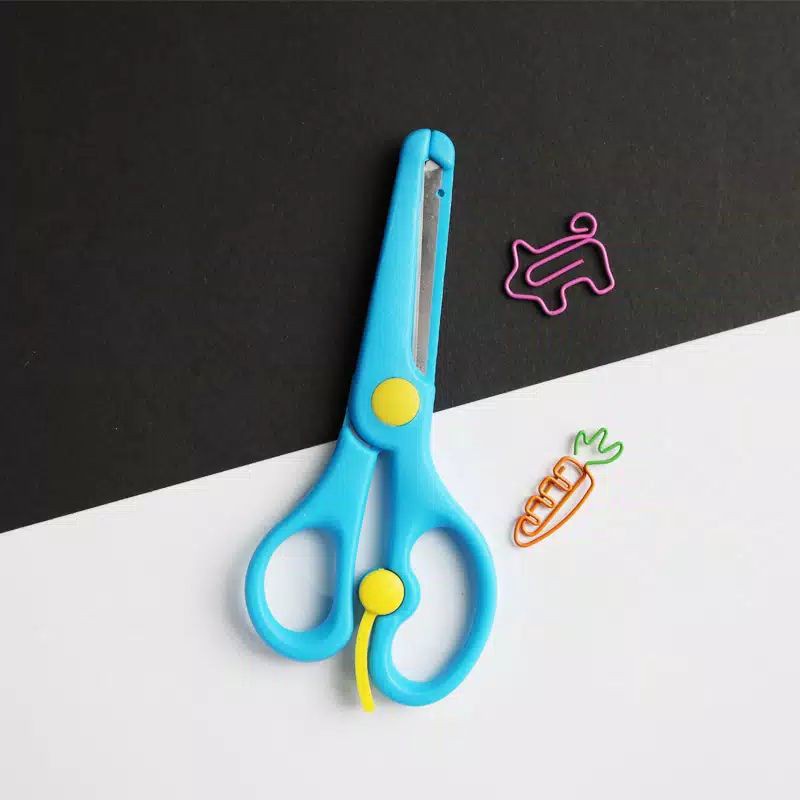 Gunting Anak Stainless + Pegangan Plastik / Gunting Aman Safety Scissors