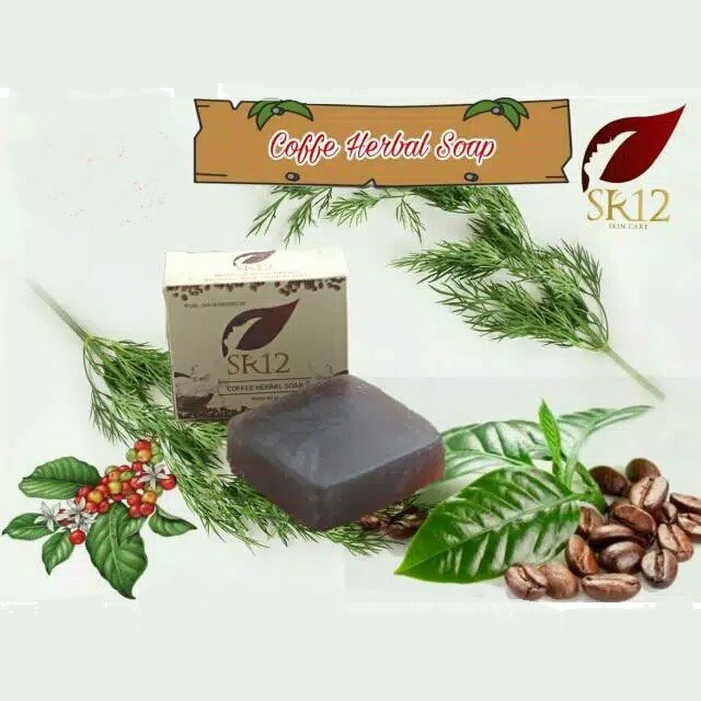 Sabun Kopi SR12 - Sabun Batang Muka Badan Coffe Herbal Soap SR 12- Memudarkan Flek Hitam Original 100% Official Agen Resmi