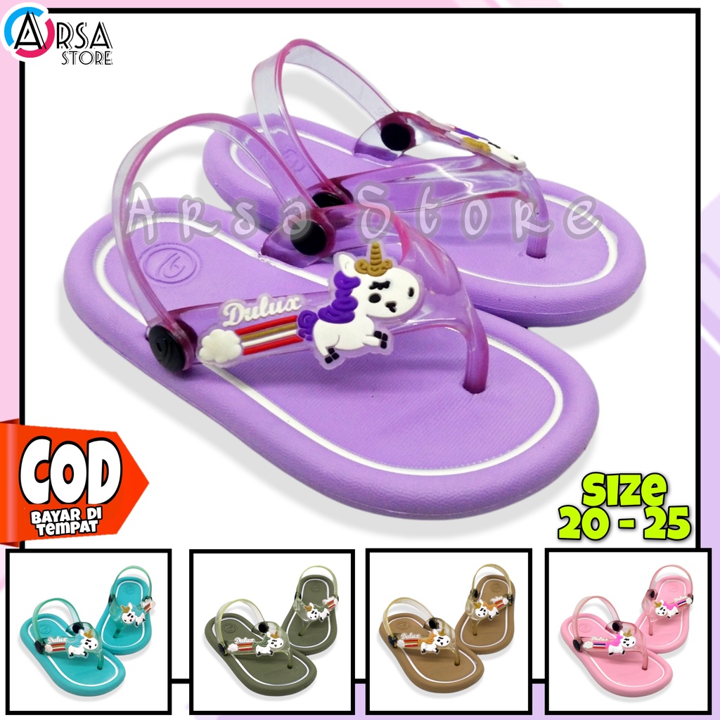 Sendal Jepit Baby Kuda Poni Anak Perempuan / Sandal Anak Cewe Motif Unicorn Umur 9 bulan 1 2 3 Tahun