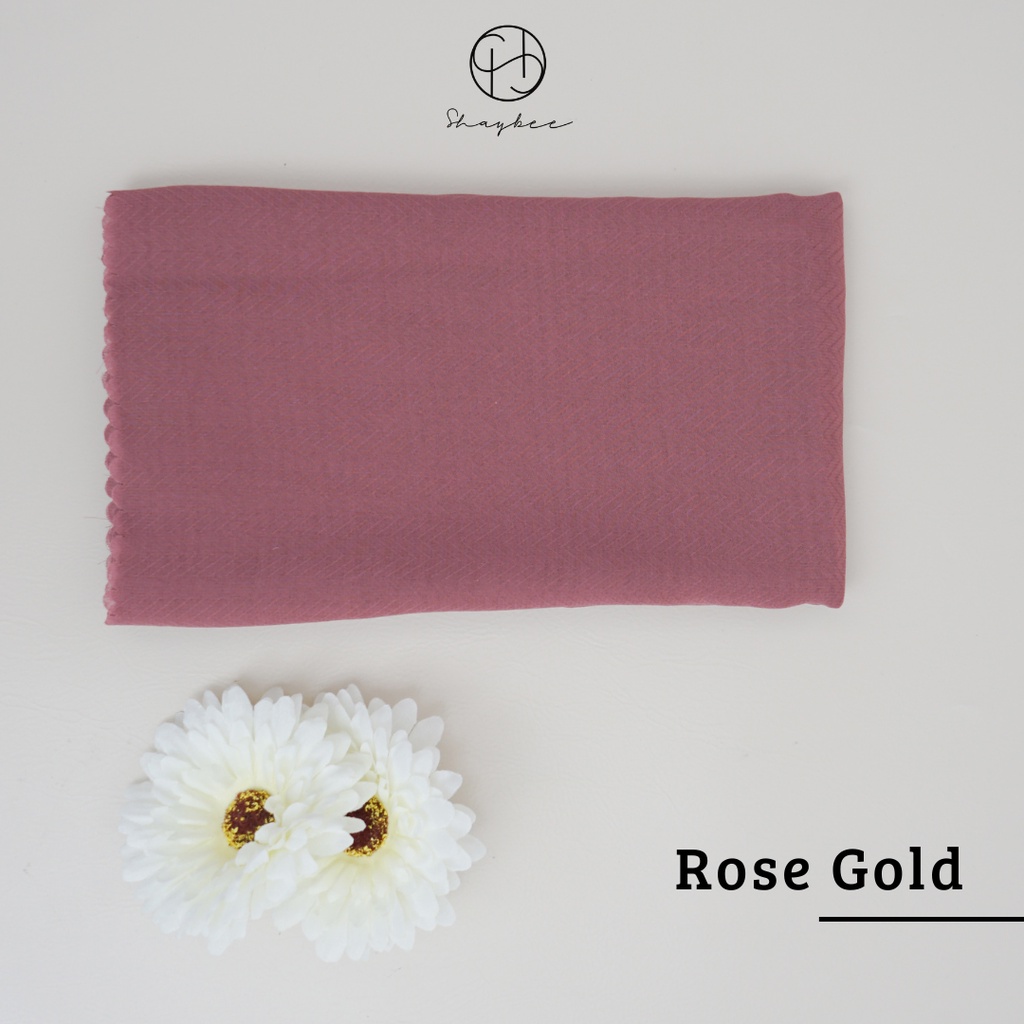 Hijab Potton Venus Segiempat | Bahan Pollycotton Venus | Hijab Daily By Shaybee.id-Rose Gold