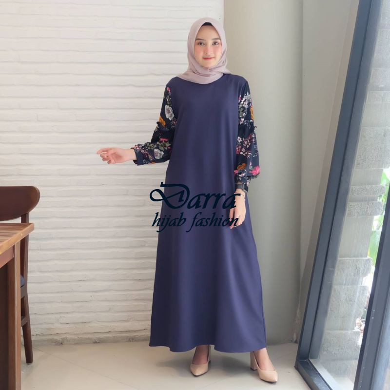 GAMIS AGNES NAVY FASHION MUSLIM MAXI DRESS TERBARU BEST SELLER PROMO DARRA FASHION