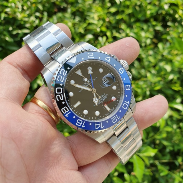 ROLEX GMT AUTOMATIC RANTAI SILVER