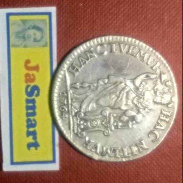 Uang Koin Perak Kuno 1 Gulden Standing Pallas Belanda 1764 kd UKS SPB 1764 1G SP 1