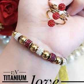 Titanium gelang cincin wanita cantik s122