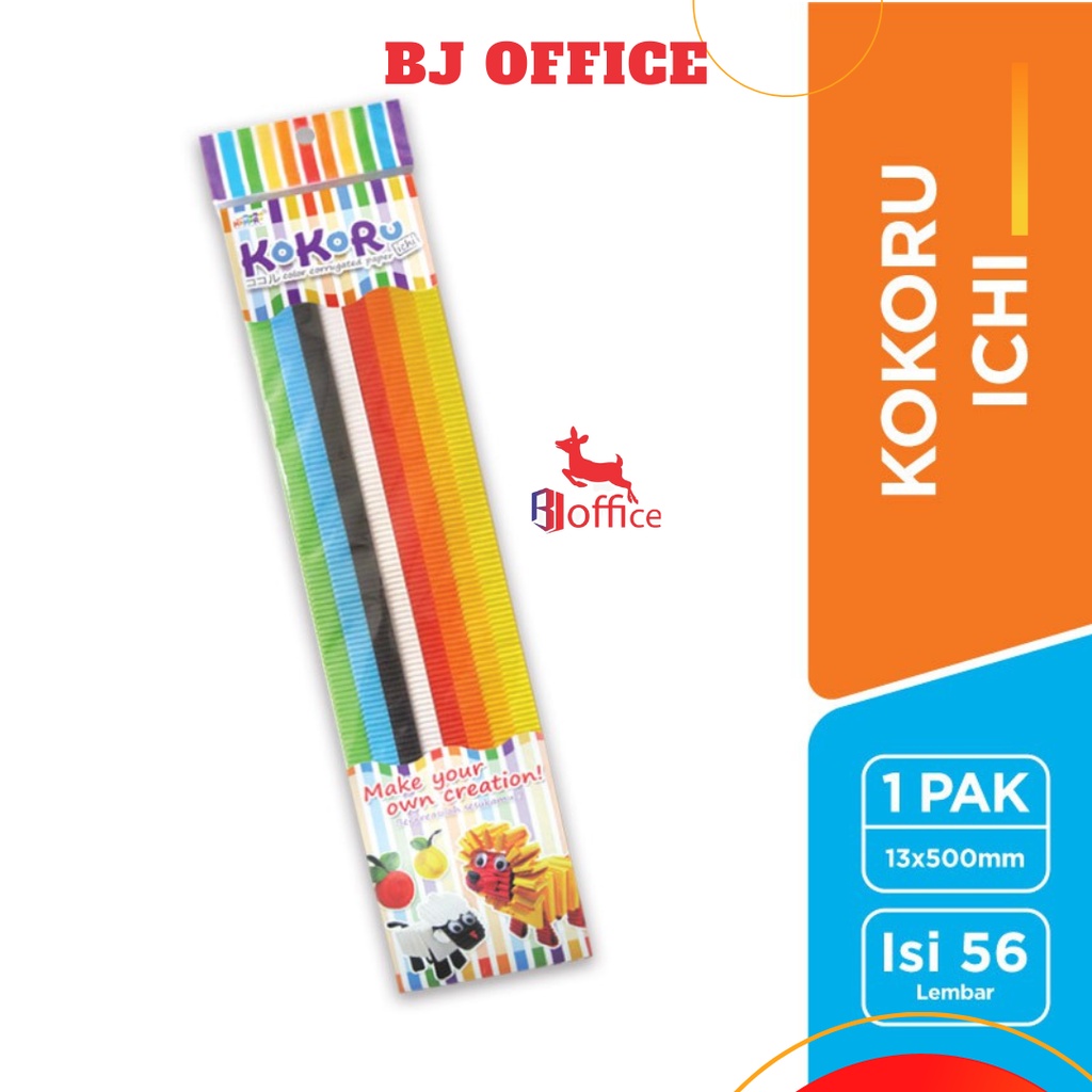 

RK Kokoru Kertas Bergelombang Ichi Ichiro Ichigo 1,3 x 50 cm / KERTAS GELOMBANG WARNA
