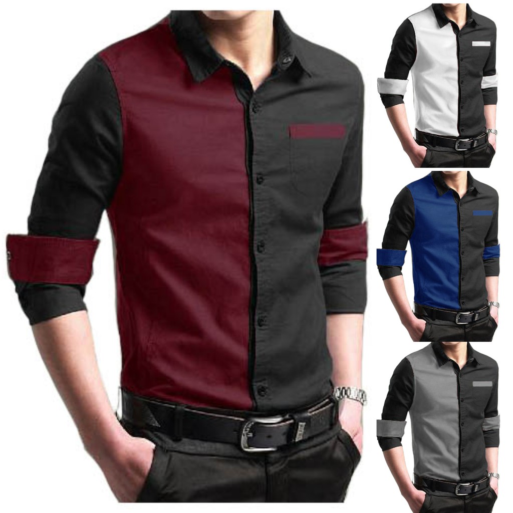 Algren Kemeja Kasual Pria lengan panjang Twist model Algren Kemeja Kasual Pria lengan panjang Twist model