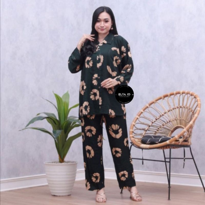 [BISA COD] Setelan Tie Dye One Set Rayon Super Lengan Panjang