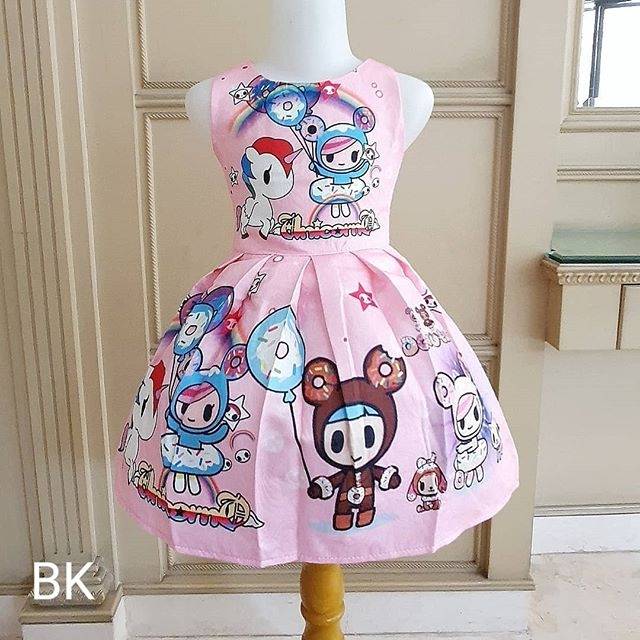 81107 TD UNICORN / DRESS UNICORN PINK / GAUN PESTA UNICORN ANAK IMPORT KOREA LUCU MURAH BAGUS