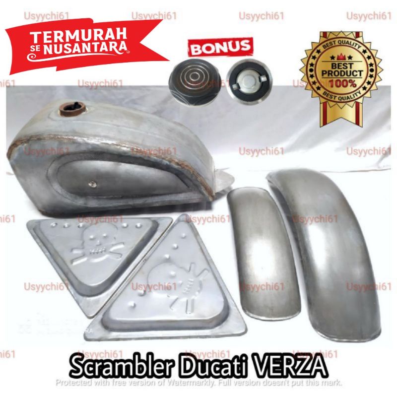 Paket Hemat Body Tangki Cover Scrambler Ducati VERZA Custom Fuelpump injeksi