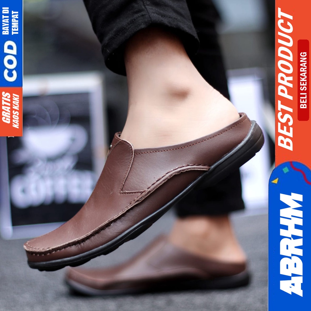 Abrhm Class - Sepatu Sandal Pria Bustong Kulit Asli