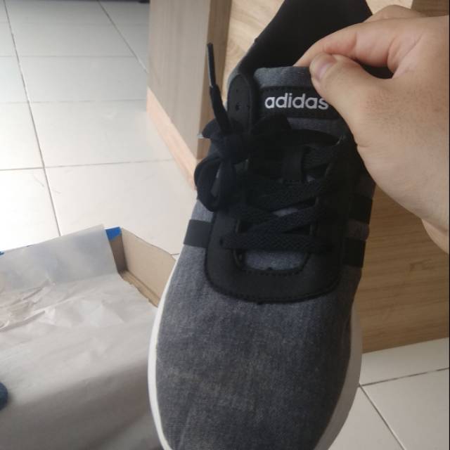 Sepatu Adidas Neo Cloudform footbed ori sample BNWB warna grey
