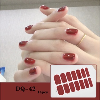 PREMIUM STICKER Nail Art Sticker Kuku 14 pcs Nail Art premium / Stiker kuku tempelan warna kuku tangan Manicure Pedicure KU030