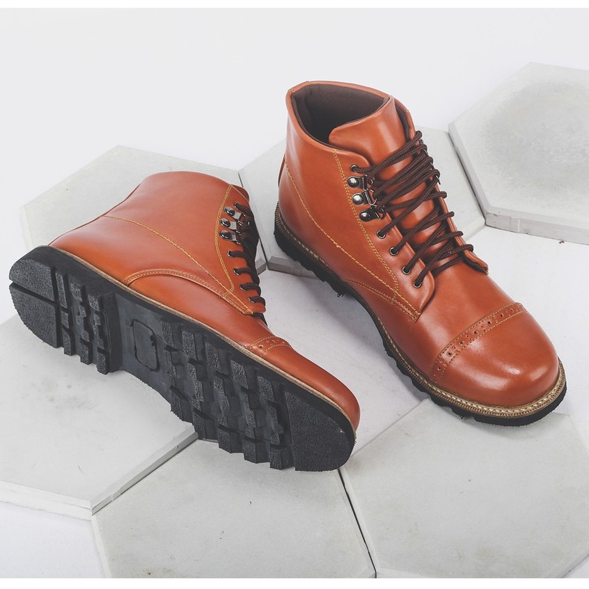 Erdogan Brown | Sepatu Boots Pria Coklat Vintage Klasik Ori Kerja Cowok Boot Men Laki | FORIND Giant